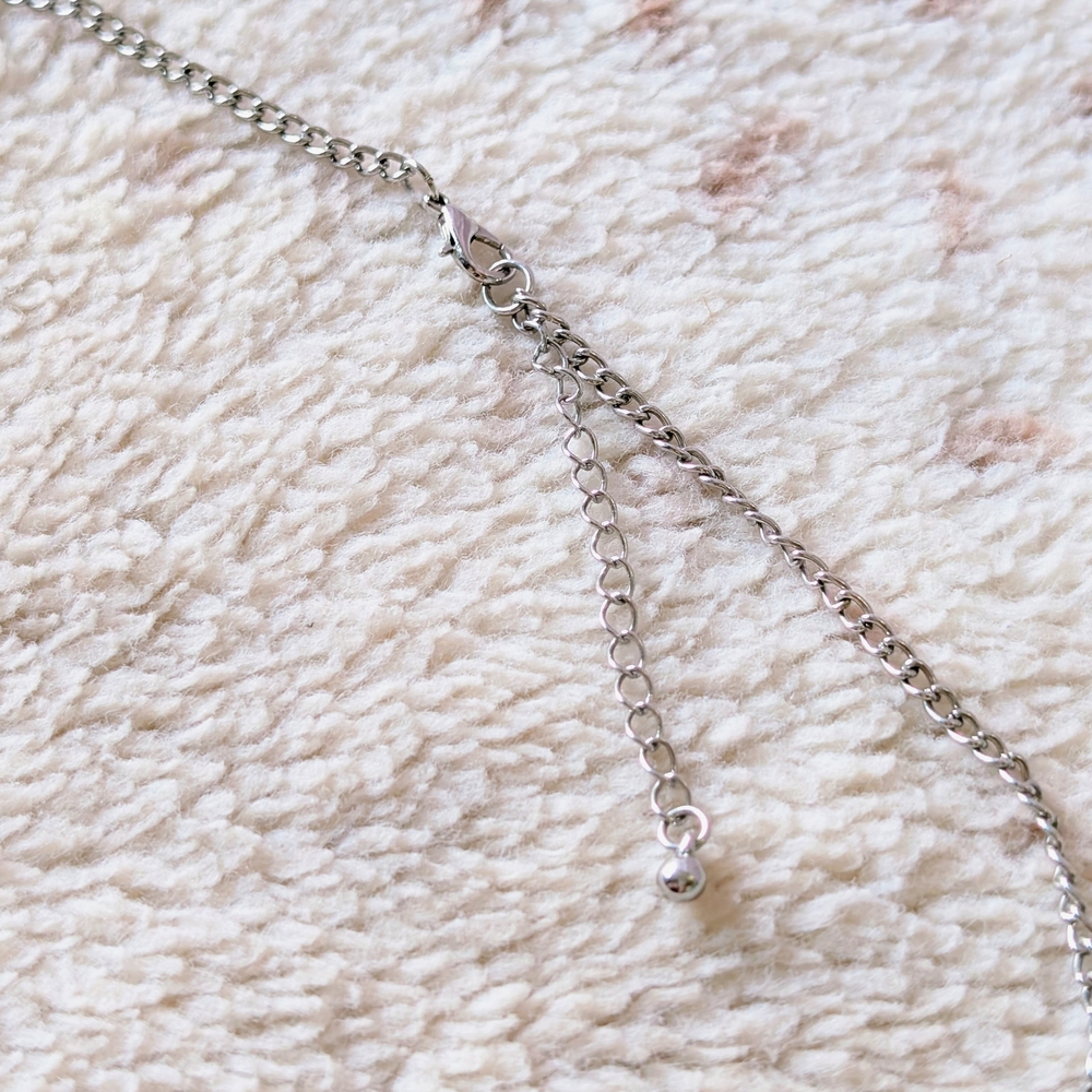 Silver Cross Key Lock Heart Rhinestone Necklace - Picture 6 of 10